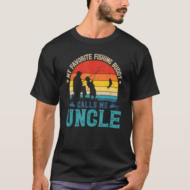 Mens Favourite Fishing Calls Me Uncle Fisherman Su T-Shirt (Front)