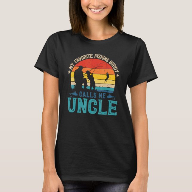 Mens Favourite Fishing Calls Me Uncle Fisherman Su T-Shirt (Front)