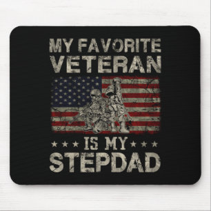 Mens Favourite Veteran Is Stepdad Veterans Day Mouse Pad