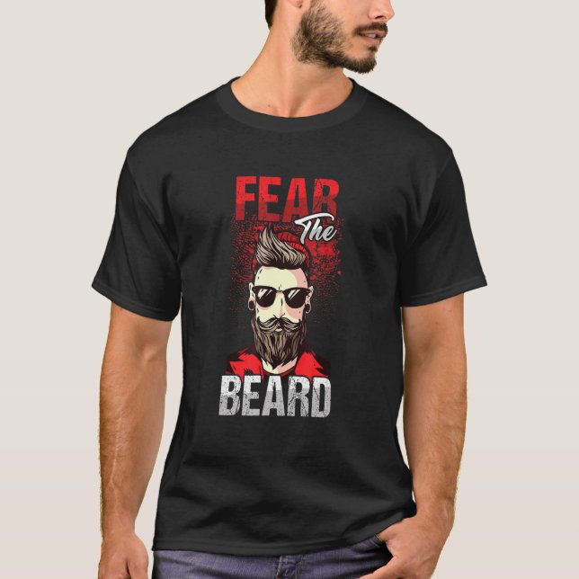 Mens Fear Beard Full Beard Hipster Beardy Man T-Shirt (Front)