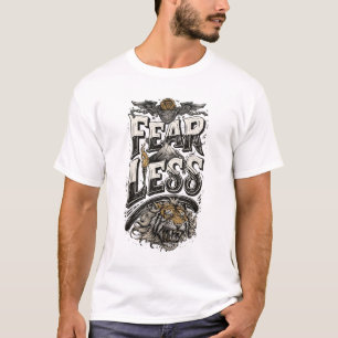 Men's Fearless Tiger Mountain Motivational White T T-Shirt