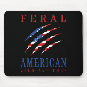 Mens feral american wild and patriotic american mouse pad