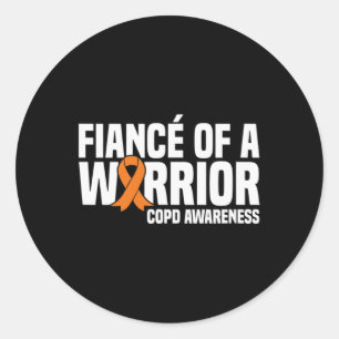 Mens Fiance Of A Warrior Orange Ribbon Rsdcrps Awa Classic Round Sticker