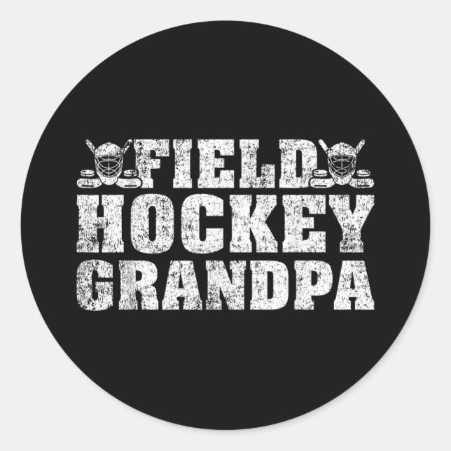 Mens Field Hockey Sports Lover Field Hockey Grandp Classic Round Sticker (Front)