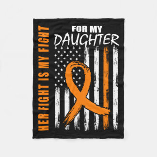 Mens Fight Is Fight Daughter Leukaemia Awareness Fleece Blanket