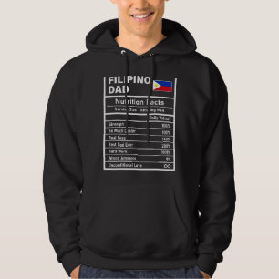 Mens Filipino Dad Nutrition Facts Father's Day Nat Hoodie