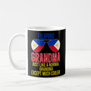 Mens Filipino Grandma Philippines Flag Sunglasses Coffee Mug