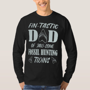 Mens Fin Tastic Dad Of Fossil Hunting Twins Megalo T-Shirt