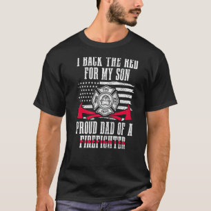 Mens Firefighter Dad Patriotic US Flag Patriotic F T-Shirt