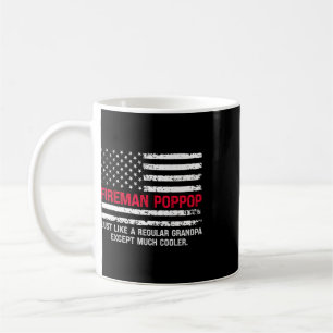 Mens Fireman Pop Pop Usa Flag Proud Firefighter Gr Coffee Mug