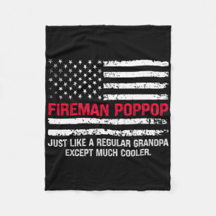 Mens Fireman Pop Pop Usa Flag Proud Firefighter Gr Fleece Blanket