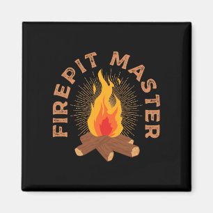 Mens firepit master camping campfire camper fire magnet