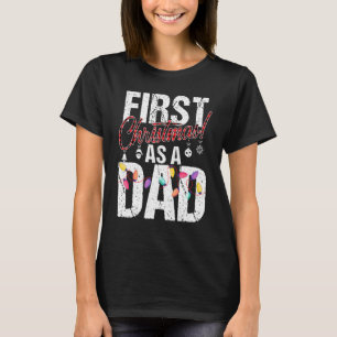 Mens First Christmas As A Dad Xmas Lights 2021 Dad T-Shirt