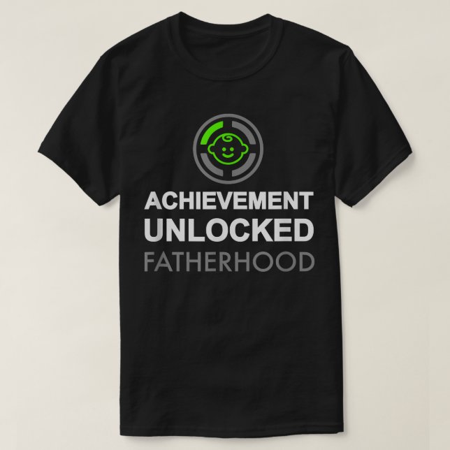 Mens First Fathers Day   Achievement Unlocked Fath T-Shirt (Design Front)