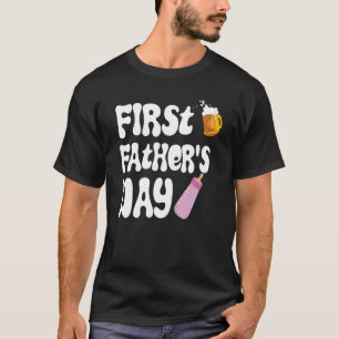Mens First Father's Day Beer Baby Bottle Daddy 202 T-Shirt