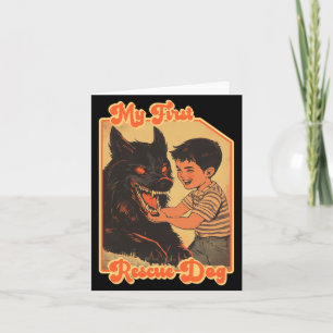 Mens First Rescue Dog Funny Shirts - Funny Rescue Card