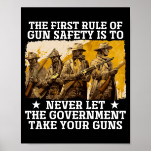 Mens First Rule Of Safety- 2nd Amendment And Poster
