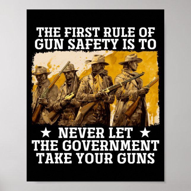Mens First Rule Of Safety- 2nd Amendment And Poster (Front)