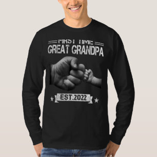Mens First Time Great Grandpa 2022 For Promoted To T-Shirt