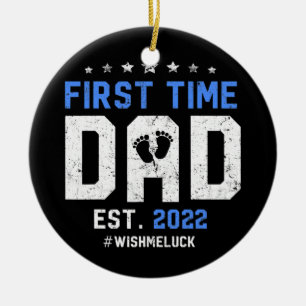 Mens First Time New Dad To Be Fathers Day  Ceramic Ornament