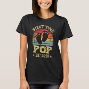 Mens First Time Pop Est 2023  Fathers Day 5 T-Shirt