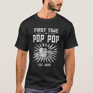 Mens First Time Pop Pop 2023 Promoted To New Dad T-Shirt