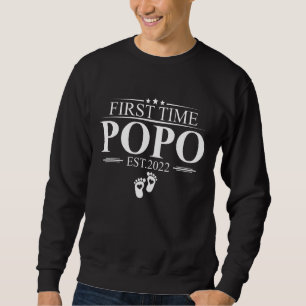 Mens First Time Popo New Dad Grandpa Sweatshirt