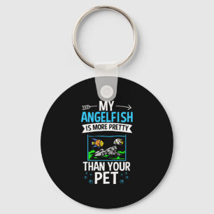 Mens fish owner cute angelfish aquarium fish lover key ring