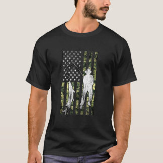 Mens Fisherman Patriotic Fishing Camouflage T-Shirt