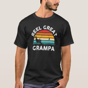 Mens Fishermen Reel Great Grampa Vintage Fishing F T-Shirt
