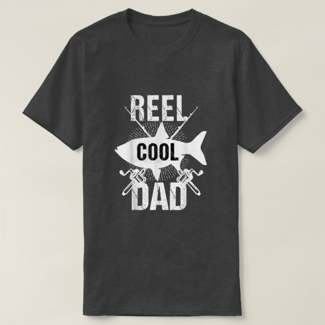Mens Fishing Dad Reel Cool Dad Fathers Day Fishing T-Shirt (Design Front)