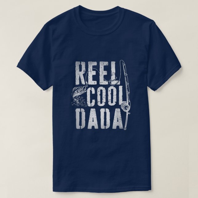 Mens Fishing Fathers Day Papa Daddy Funny Reel Coo T-Shirt (Design Front)