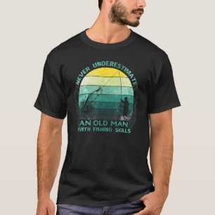 Mens  Fishing Grandpa Fisher Fisherman Dad 3 T-Shirt