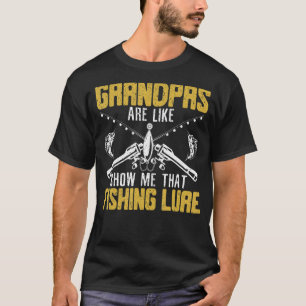 Mens Fishing Grandpa Hook Fisher Fisherman T-Shirt