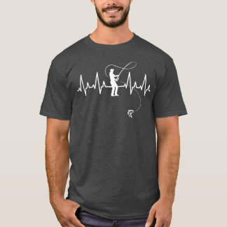 Mens Fishing Heartbeat EKG Fathers Day 1 T-Shirt