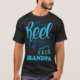 Mens Fishing Reel Cool Grandpa Fisherman Fathers D T-Shirt
