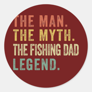 Mens Fishing s for Dad Father Day Fishing Gift Classic Round Sticker