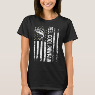 Mens Fishing Us Flag Reel Cool Pawpaw For Daddy Hu T-Shirt