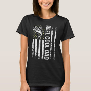 Mens Fishing Usa Flag Reel Cool Dad For Daddy Husb T-Shirt