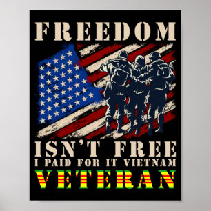 Mens Flag Dom Isnt Paid For Vietnam Veteran Poster