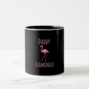 Mens Flamingo Gift Daddy Flamingo Summer Pink Bird Two-Tone Coffee Mug