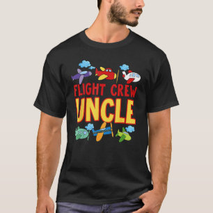 Mens Flight Crew Uncle Aeroplane Uncle of The Birt T-Shirt
