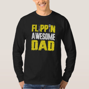 Mens Flippin' Awesome Dad Quote For A Barbecue Che T-Shirt