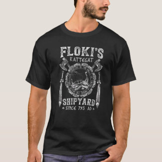 Mens Flokis Shipyard Kattegat Since 793 Ad Viking  T-Shirt