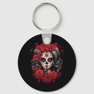 Mens Floral Mexican Beauty Day Of The Government Key Ring