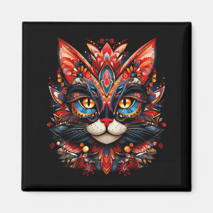 Mens Floral Mexican Cat Day Of The Government Magnet