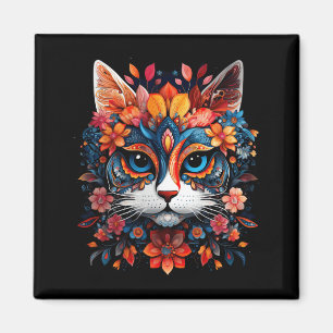 Mens Floral Mexican Cat Day Of The Government Magnet