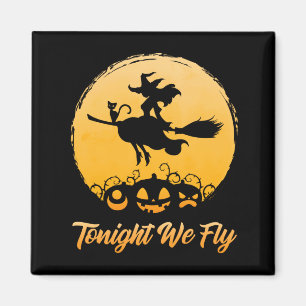 Mens Fly Witch Halloween Shirt Cute Y Moonlight Magnet
