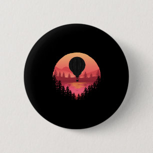 Mens flying hot air balloon_ cool performance  6 cm round badge