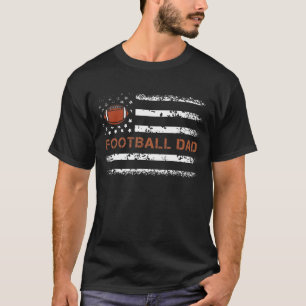 Mens Football Papa Best Dad Ever Fatherhood Daddy T-Shirt